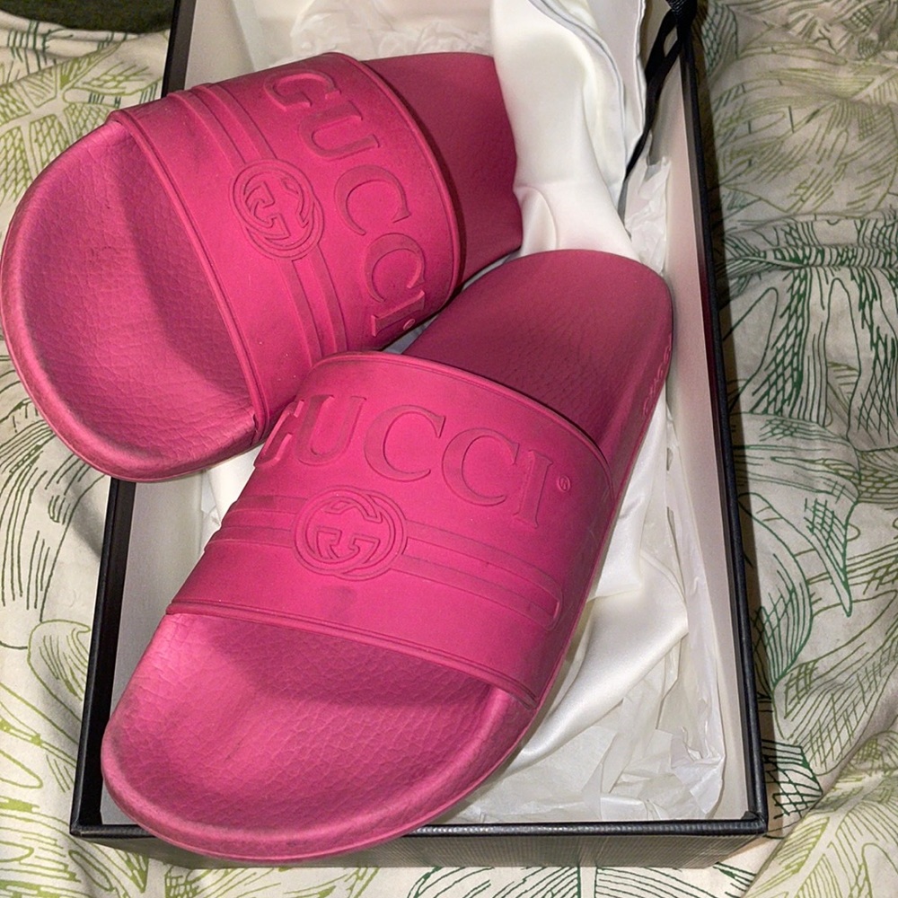Gucci Logo Rubber Slide/ OBO